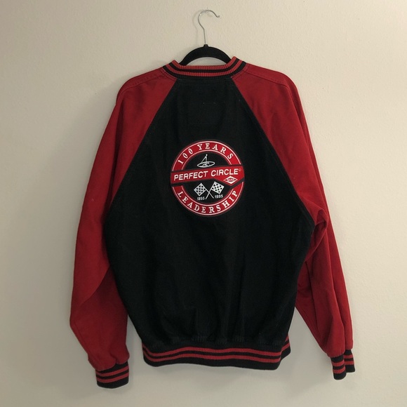 International Denim Size XL Embroidered Patch Varsity Jacket Perfect Circle Dana - Picture 5 of 9